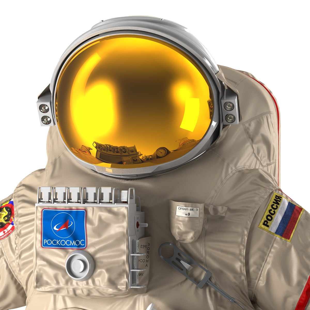 Russian Space Suit Orlan MK Rigged 3D model