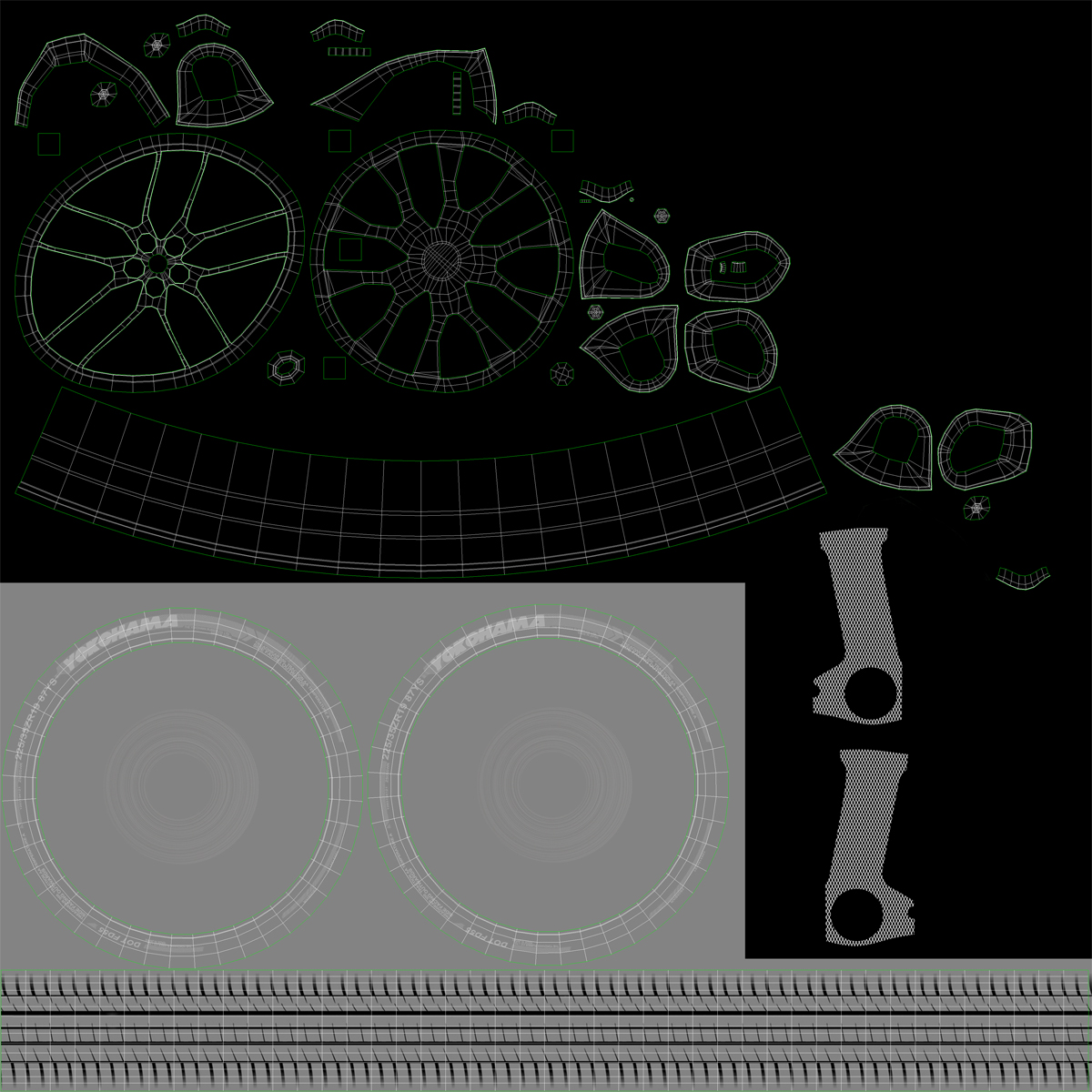 Car Frame with Chassis 2 3D model