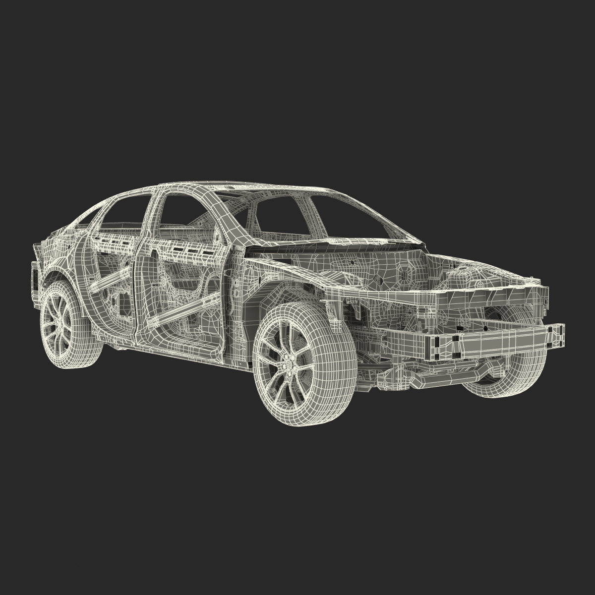 Car Frame with Chassis 2 3D model