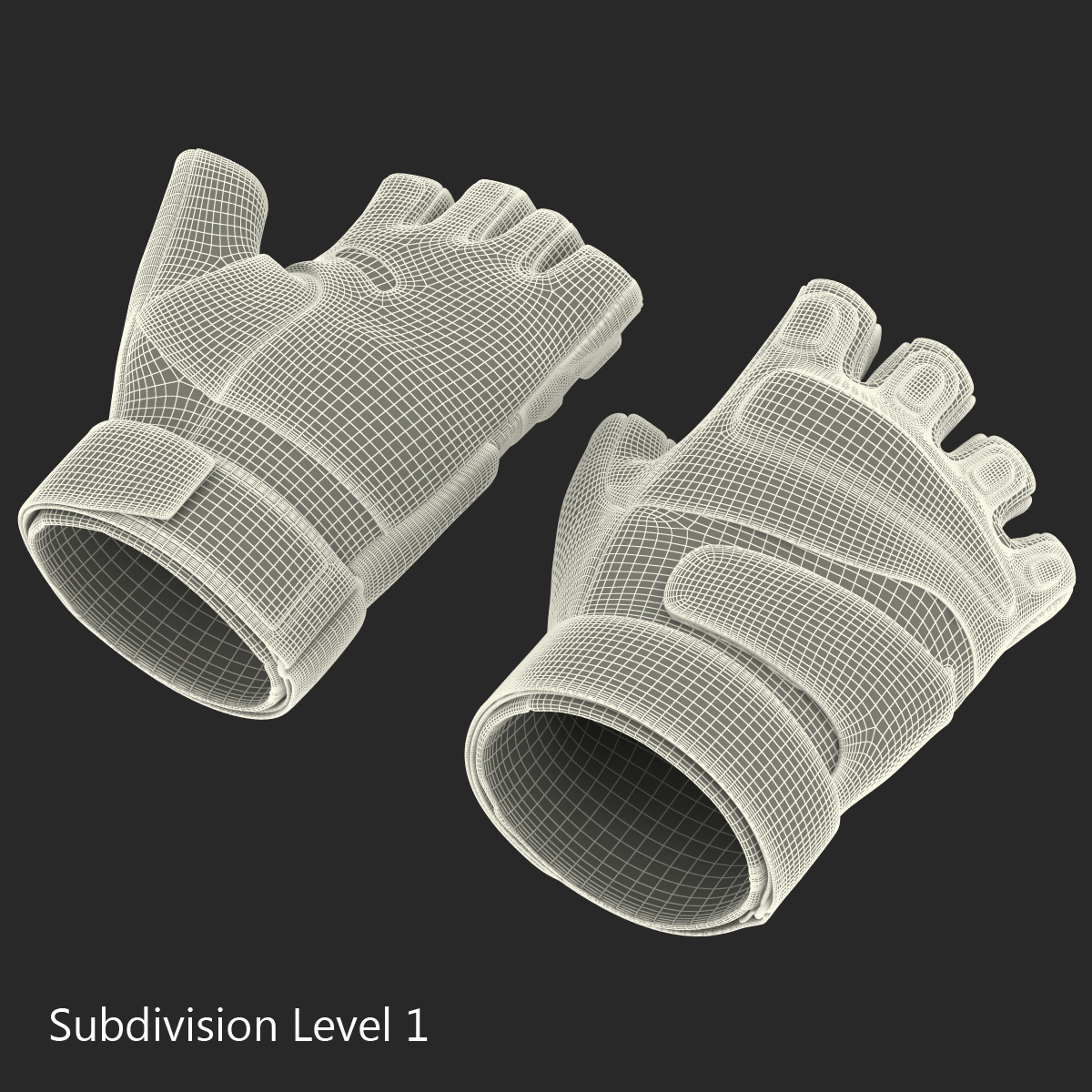 3D model US Soldier Gloves 2 Black