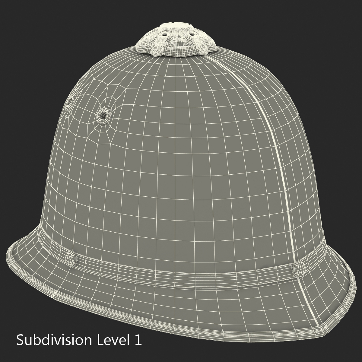 3D model UK Bobby Pith Helmet