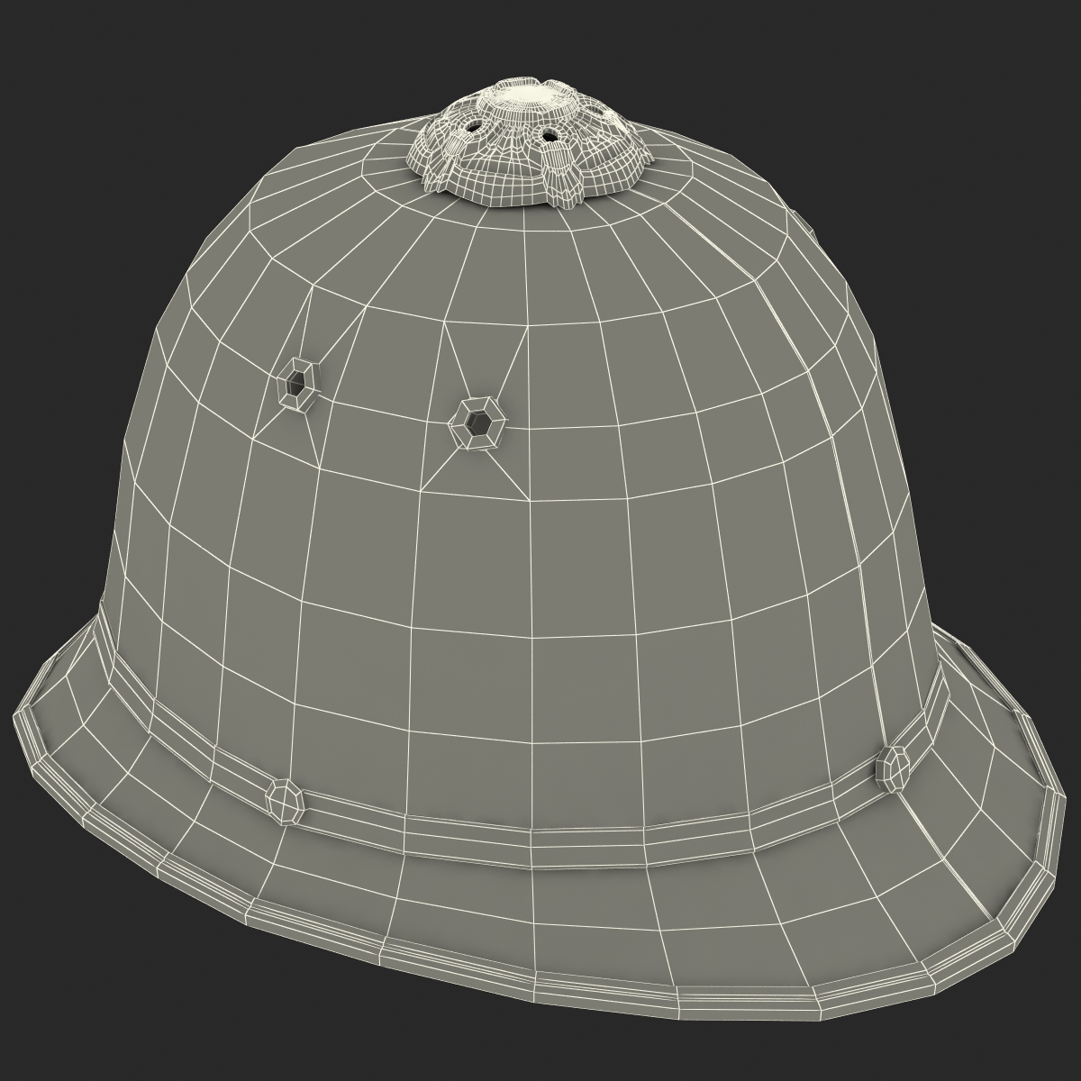 3D model UK Bobby Pith Helmet