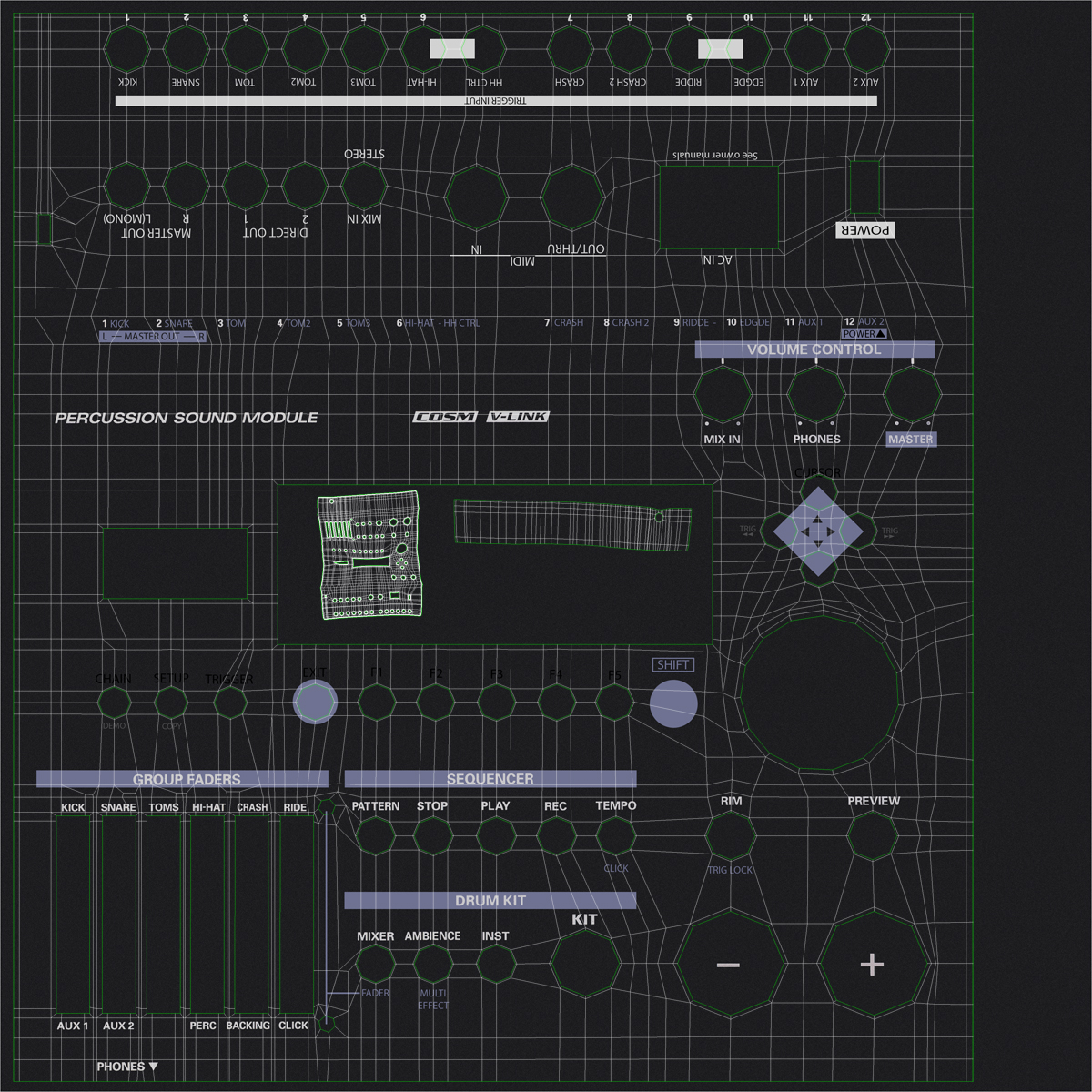 Electronic Drum Kit Generic 3D