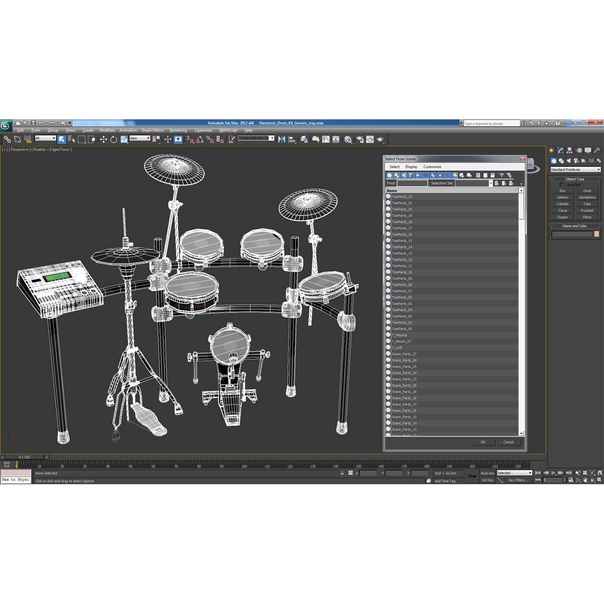 Electronic Drum Kit Generic 3D