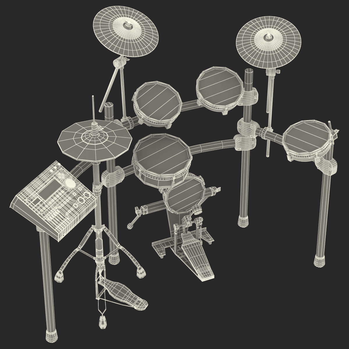 Electronic Drum Kit Generic 3D