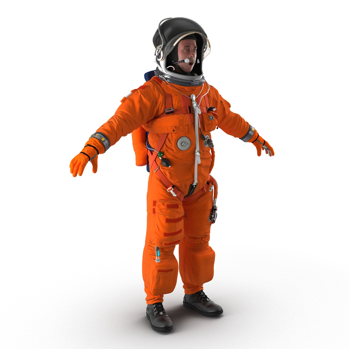 3D US Astronaut Wearing Advanced Crew Escape Suit ACES Rigged model