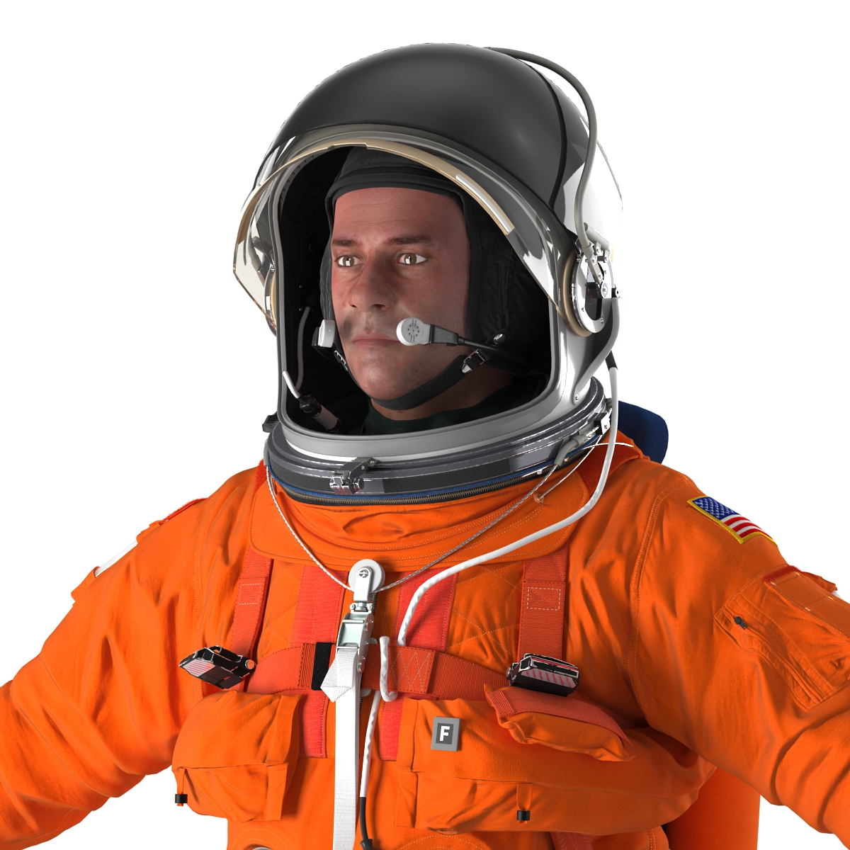 3D US Astronaut Wearing Advanced Crew Escape Suit ACES Rigged model