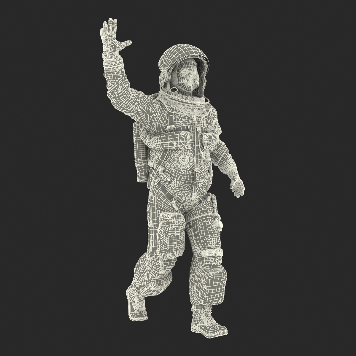 3D US Astronaut Wearing Advanced Crew Escape Suit ACES Rigged model