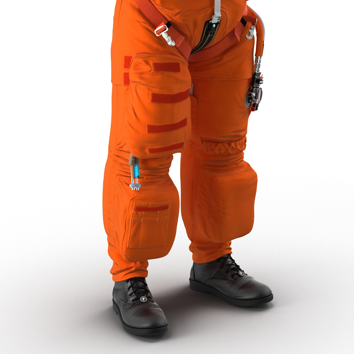 3D model US Astronaut Wearing Advanced Crew Escape Suit ACES Rigged 2