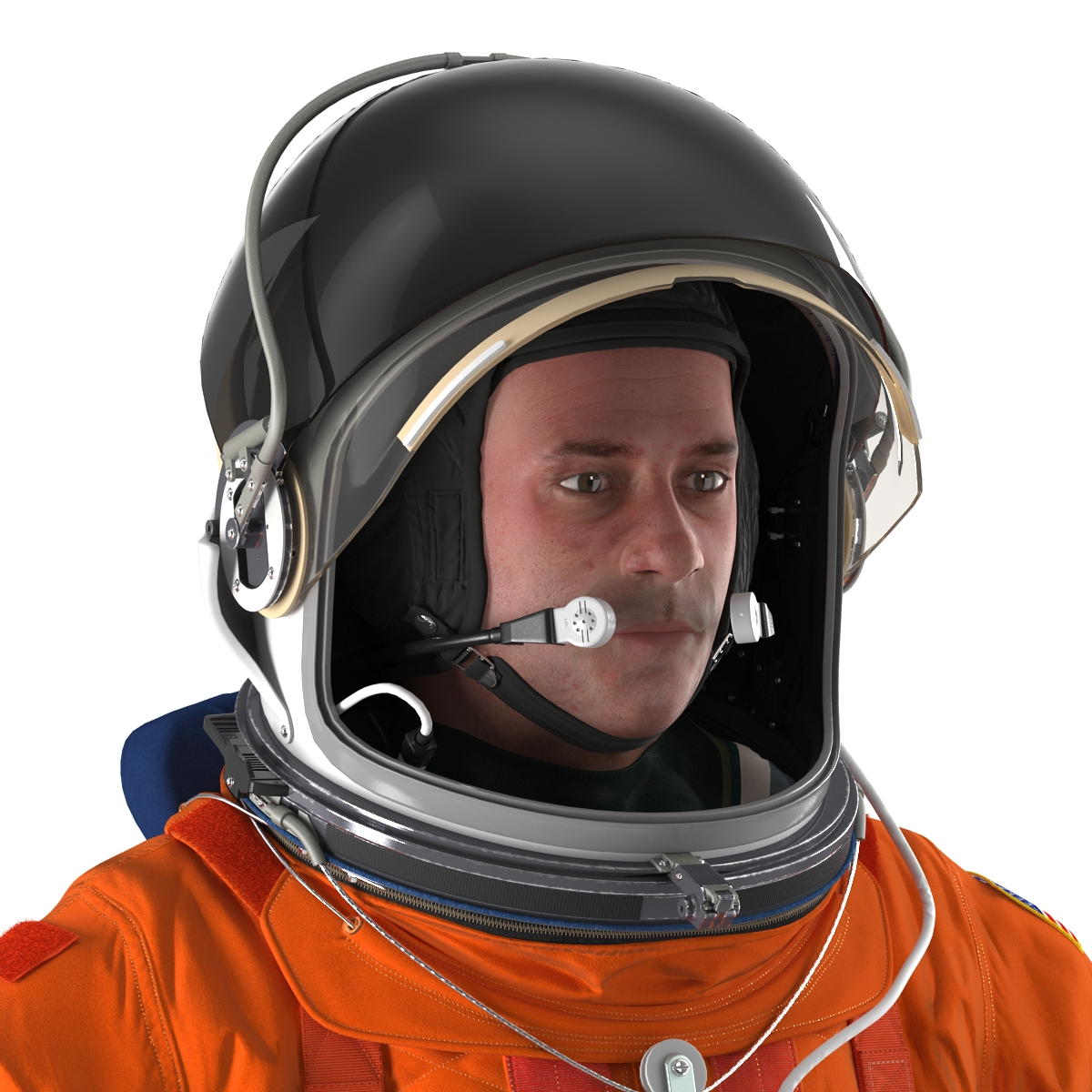 3D model US Astronaut Wearing Advanced Crew Escape Suit ACES Rigged 2