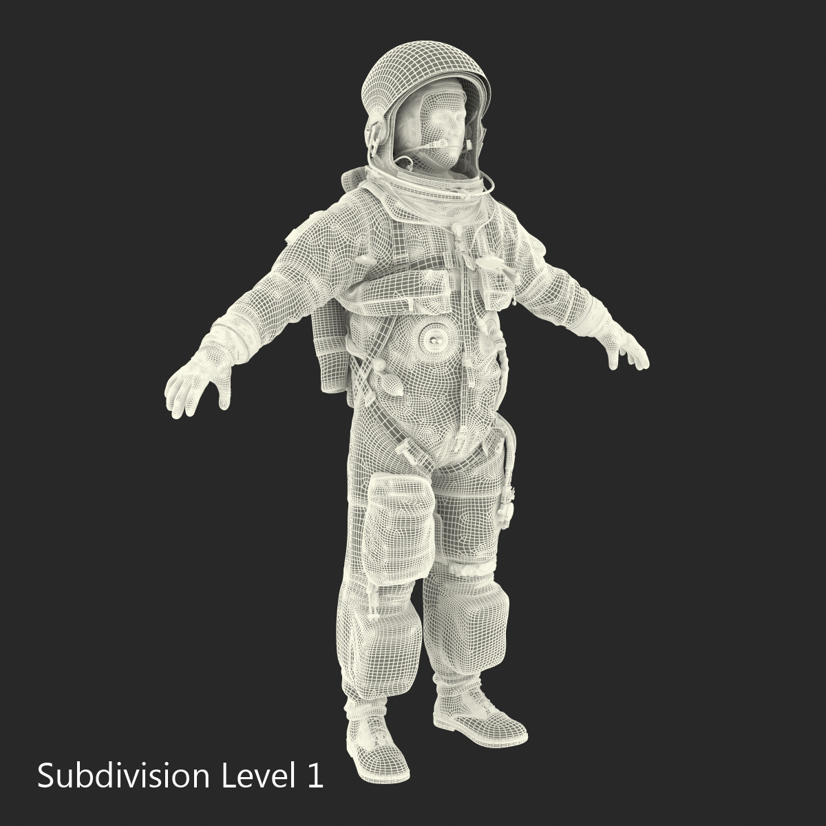 3D model US Astronaut Wearing Advanced Crew Escape Suit ACES Rigged 2