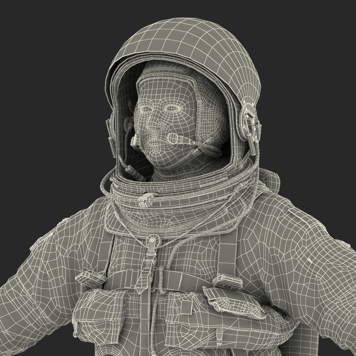 3D model US Astronaut Wearing Advanced Crew Escape Suit ACES Rigged 2