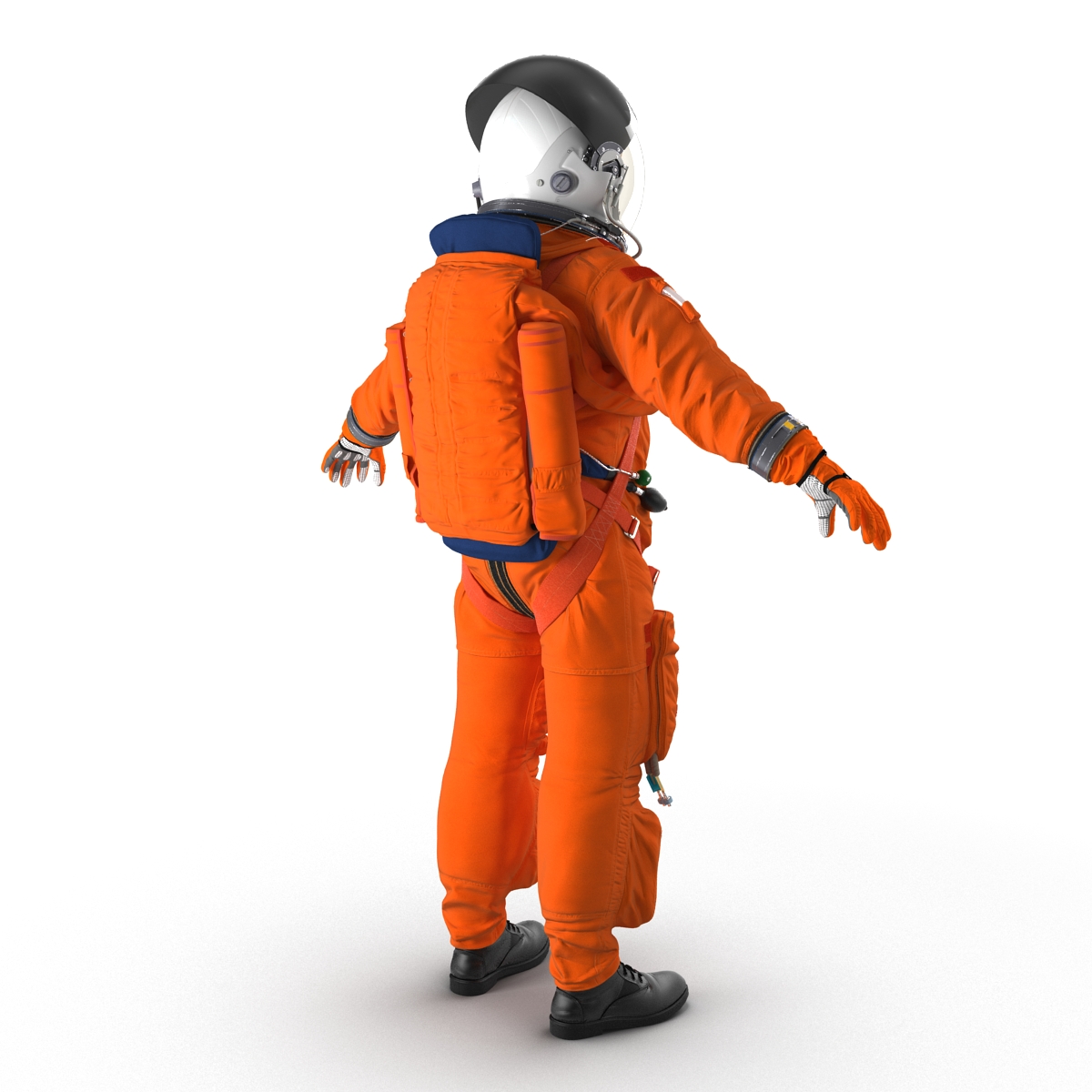 3D US Astronaut Wearing Advanced Crew Escape Suit ACES