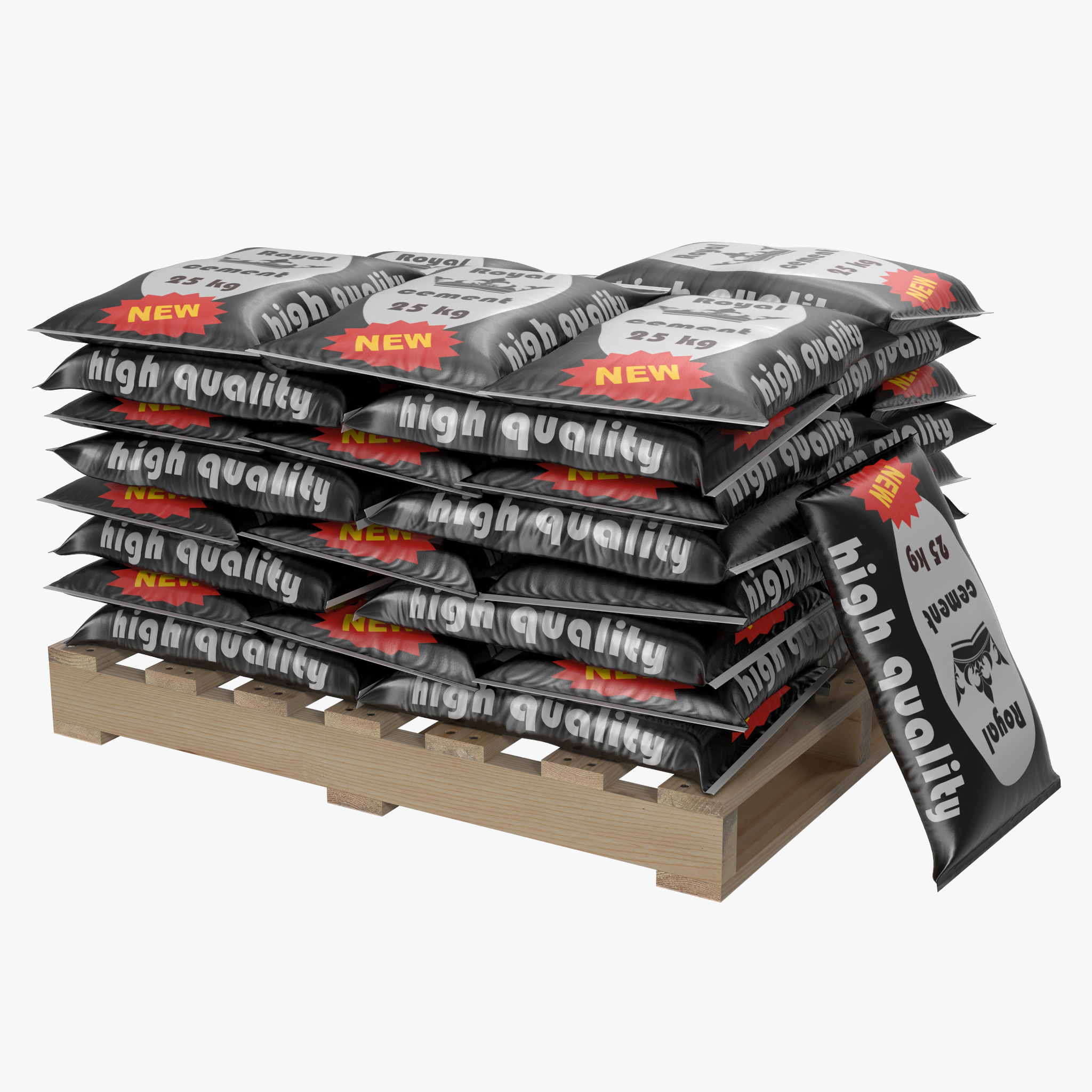 3D Pallet of Cement Bags