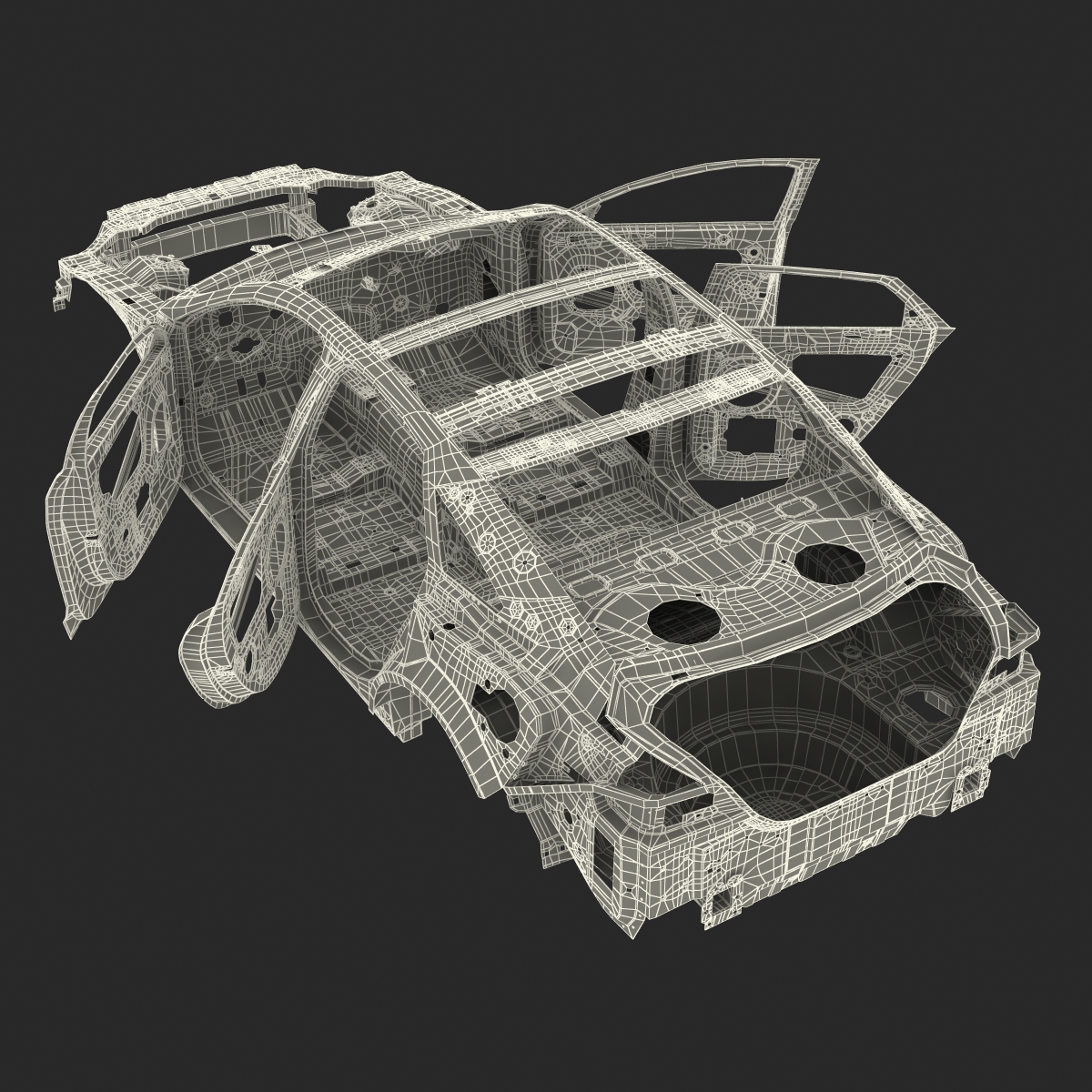 3D Car Frame 4 Rigged model