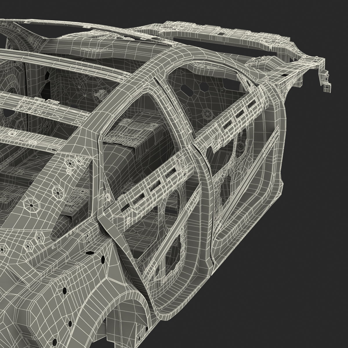 3D Car Frame 4 Rigged model