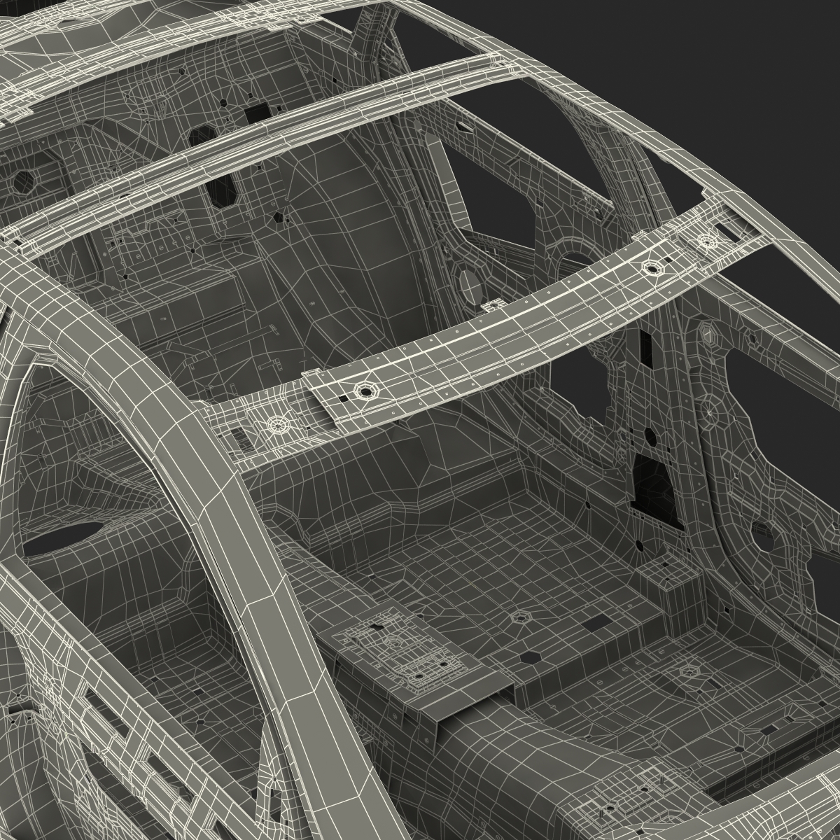 3D Car Frame 4 Rigged model