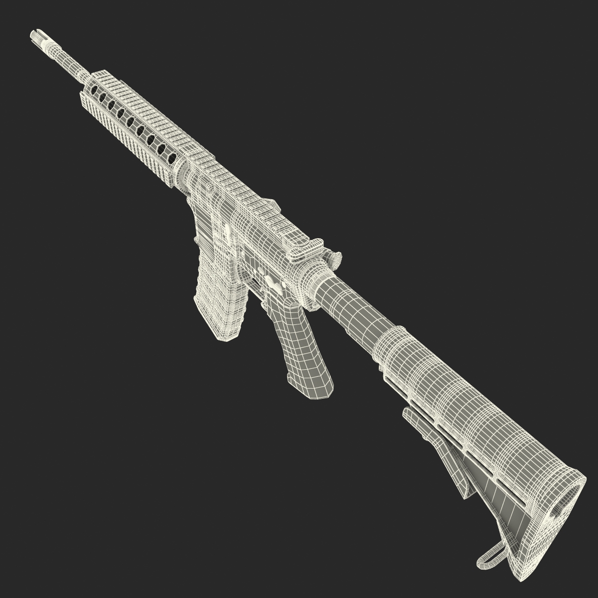 3D Assault Rifle AR15 model