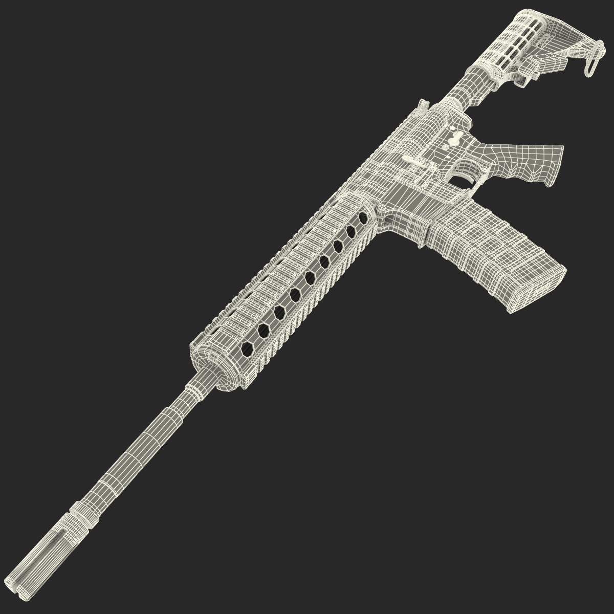 3D Assault Rifle AR15 model