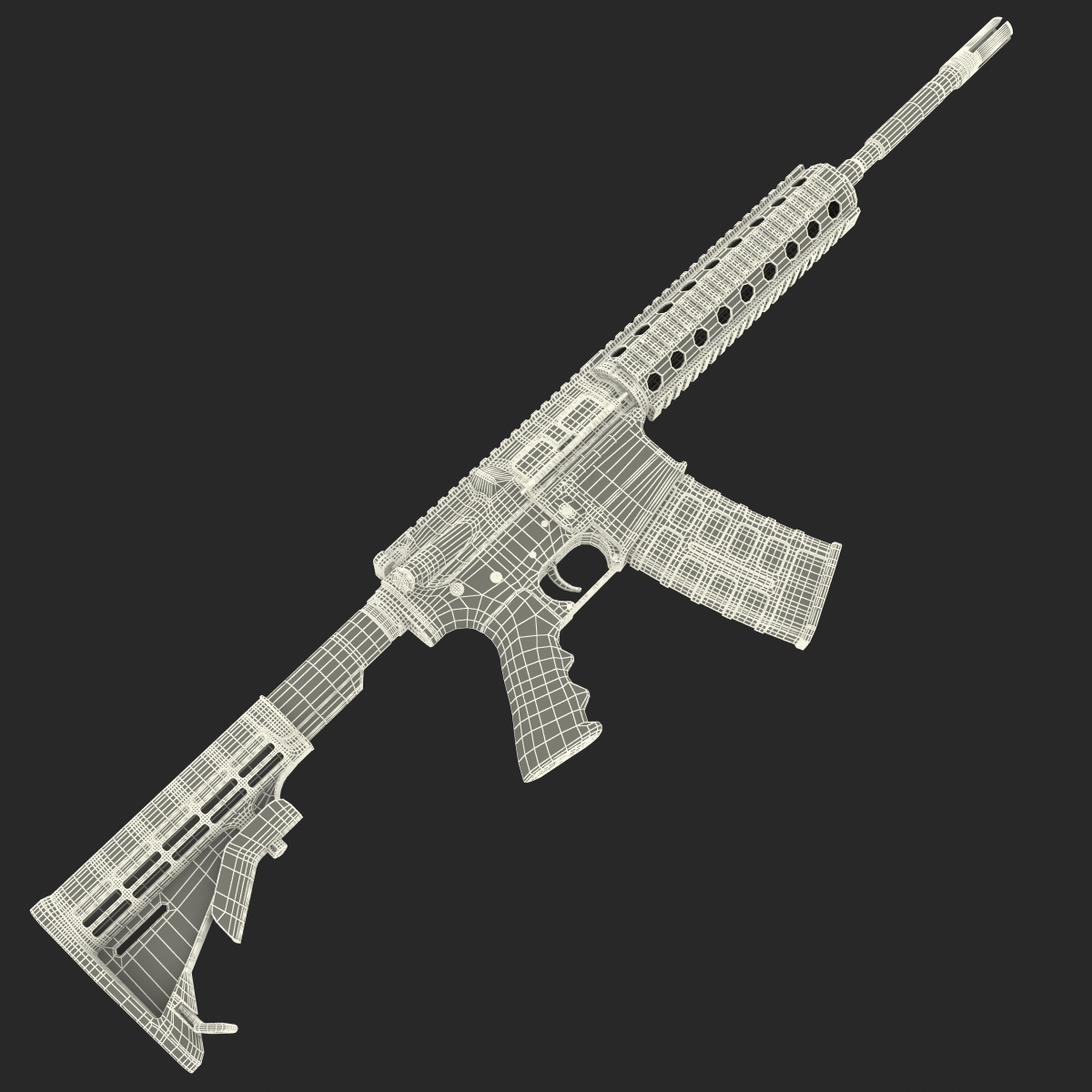 3D Assault Rifle AR15 model