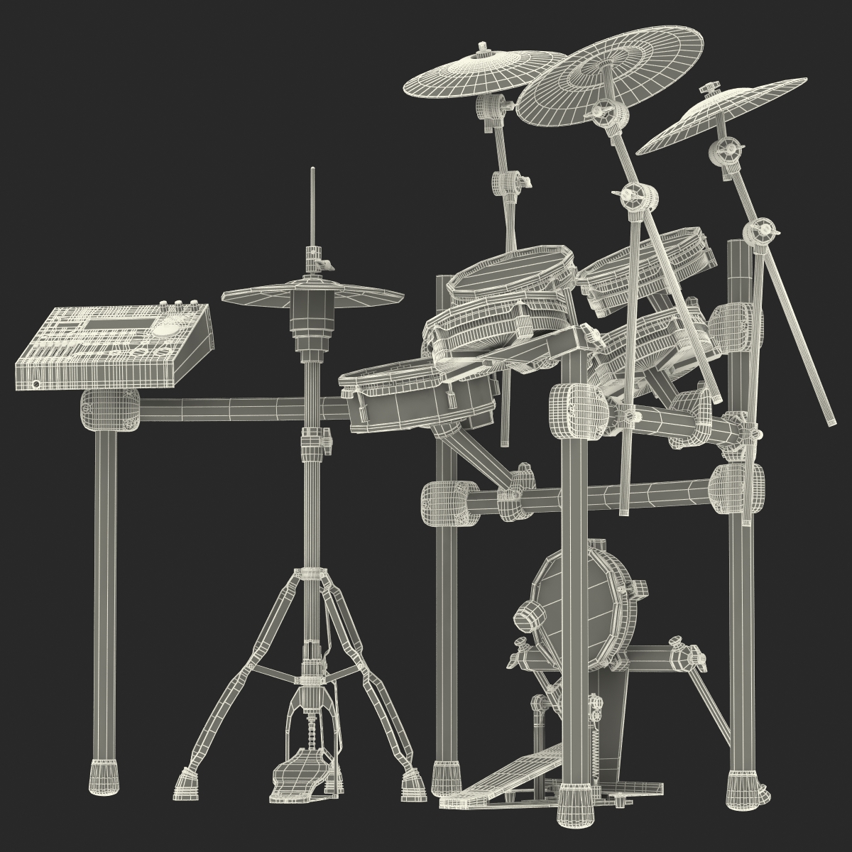 Electronic Drum Kit Generic 2 3D model