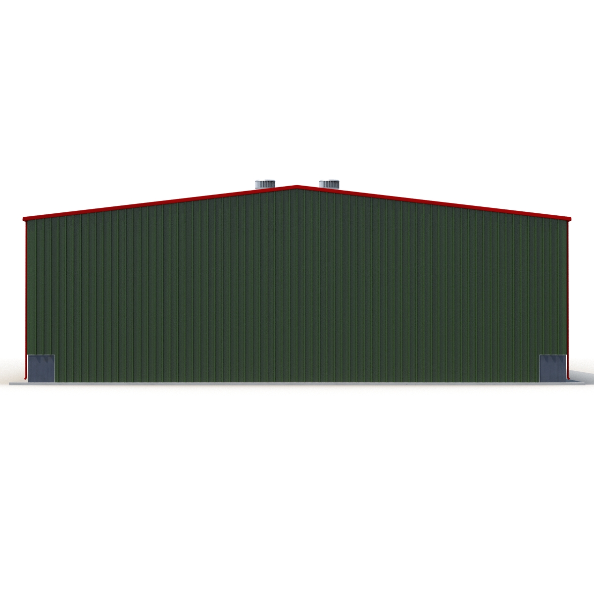 Warehouse Building Green 3D model