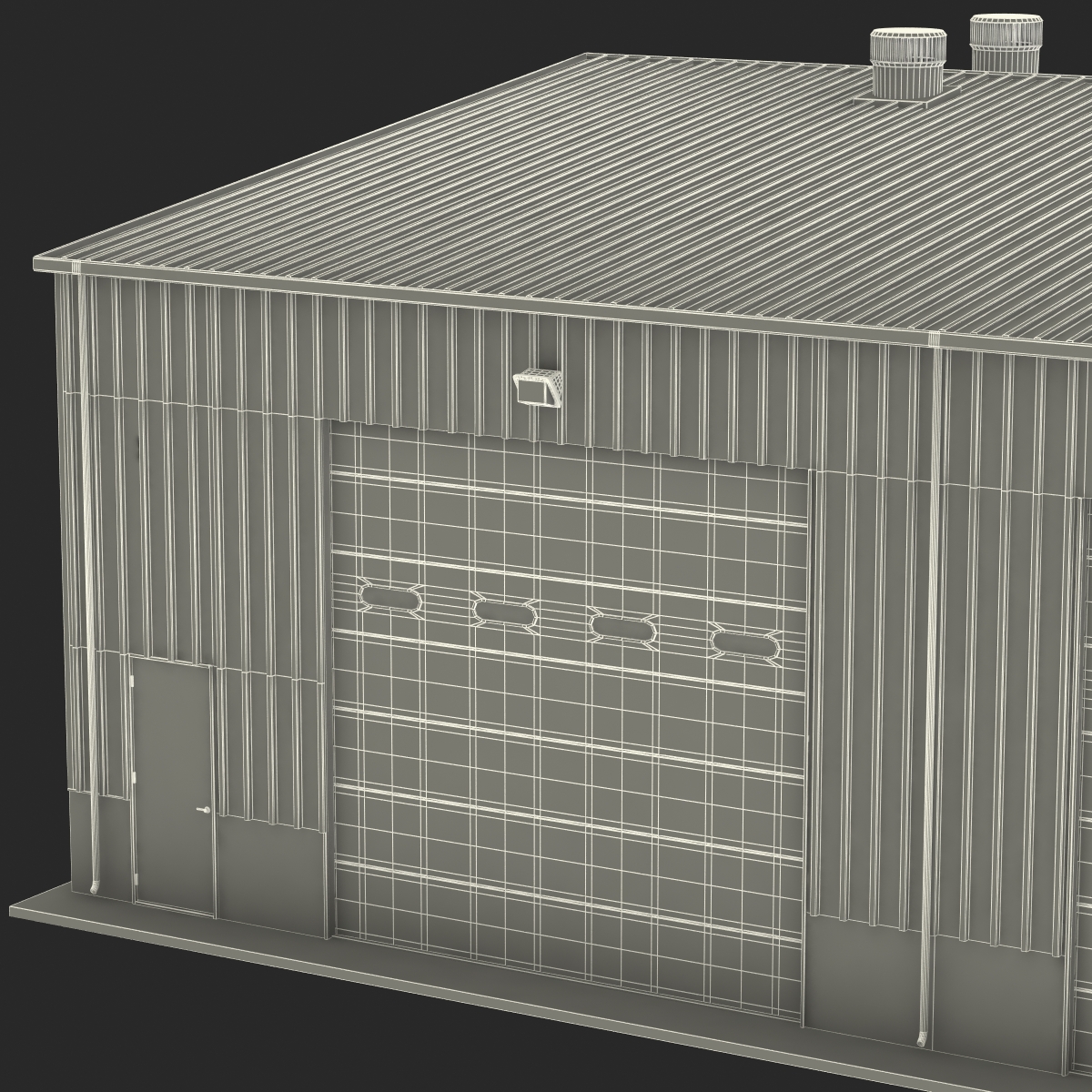 Warehouse Building Green 3D model