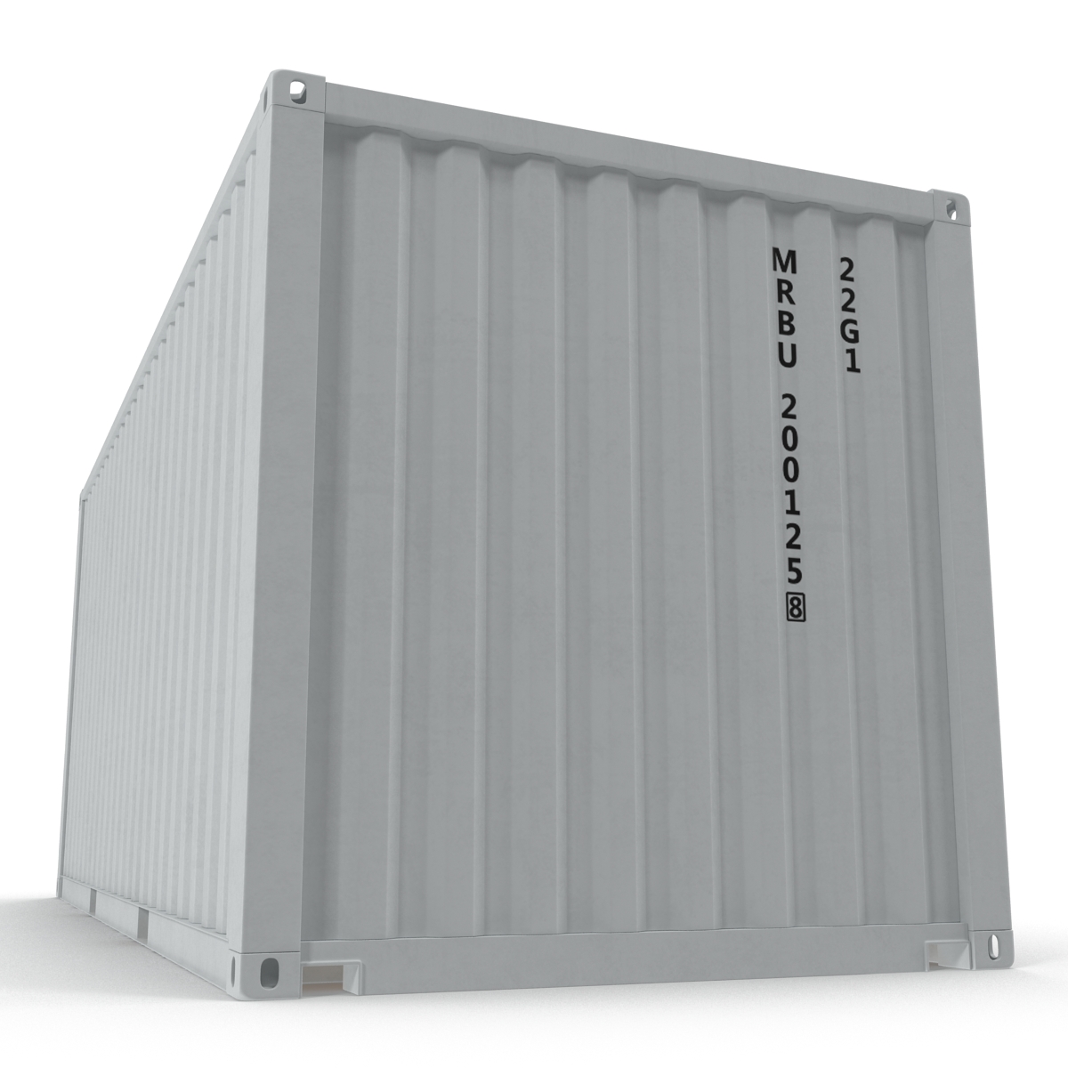 3D model 20 ft ISO Container White