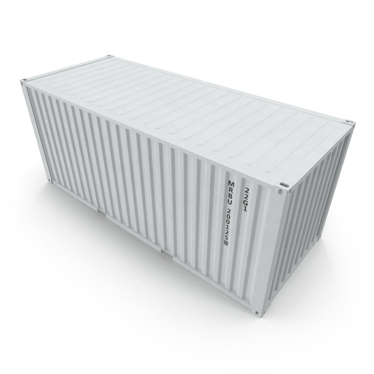 3D model 20 ft ISO Container White