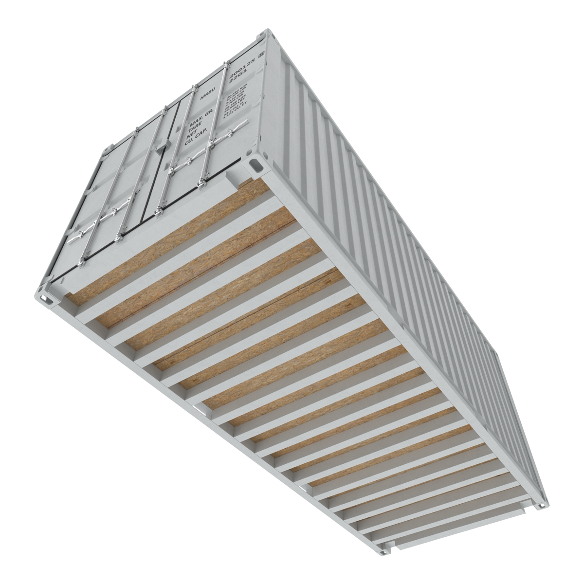 3D model 20 ft ISO Container White