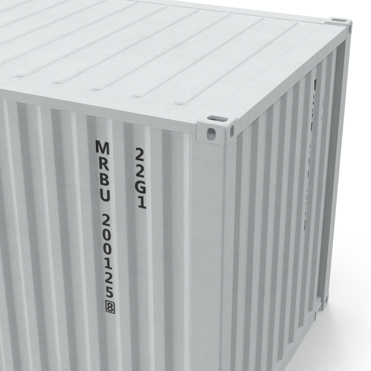 3D model 20 ft ISO Container White