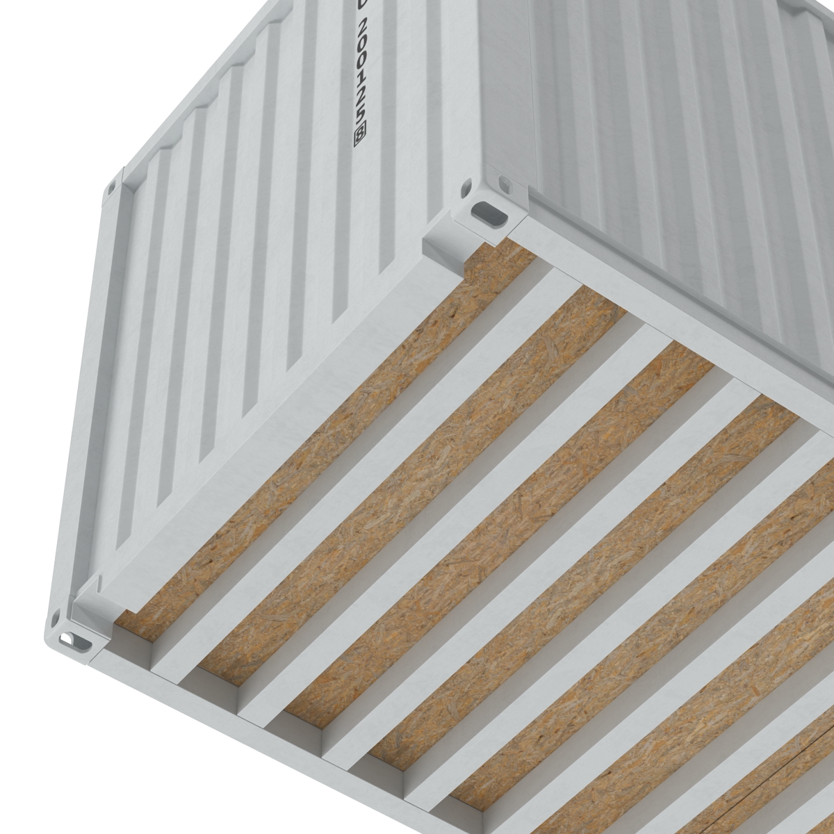 3D model 20 ft ISO Container White