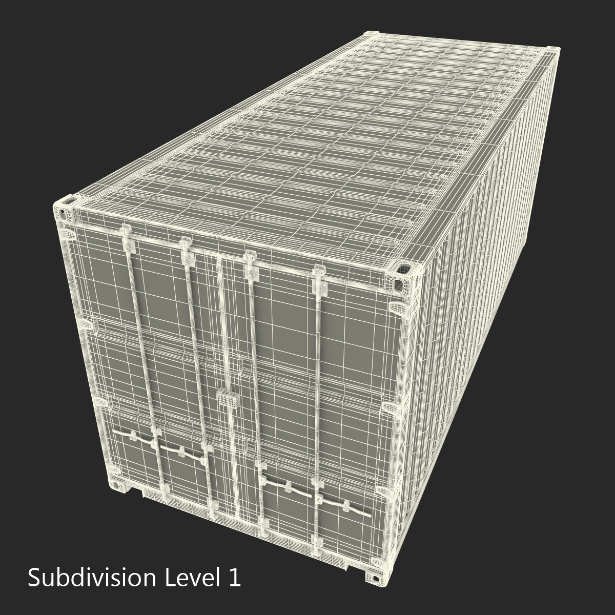 3D model 20 ft ISO Container White