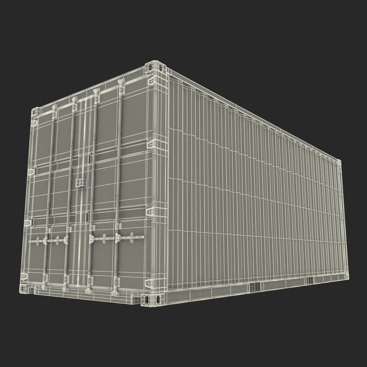 3D model 20 ft ISO Container White