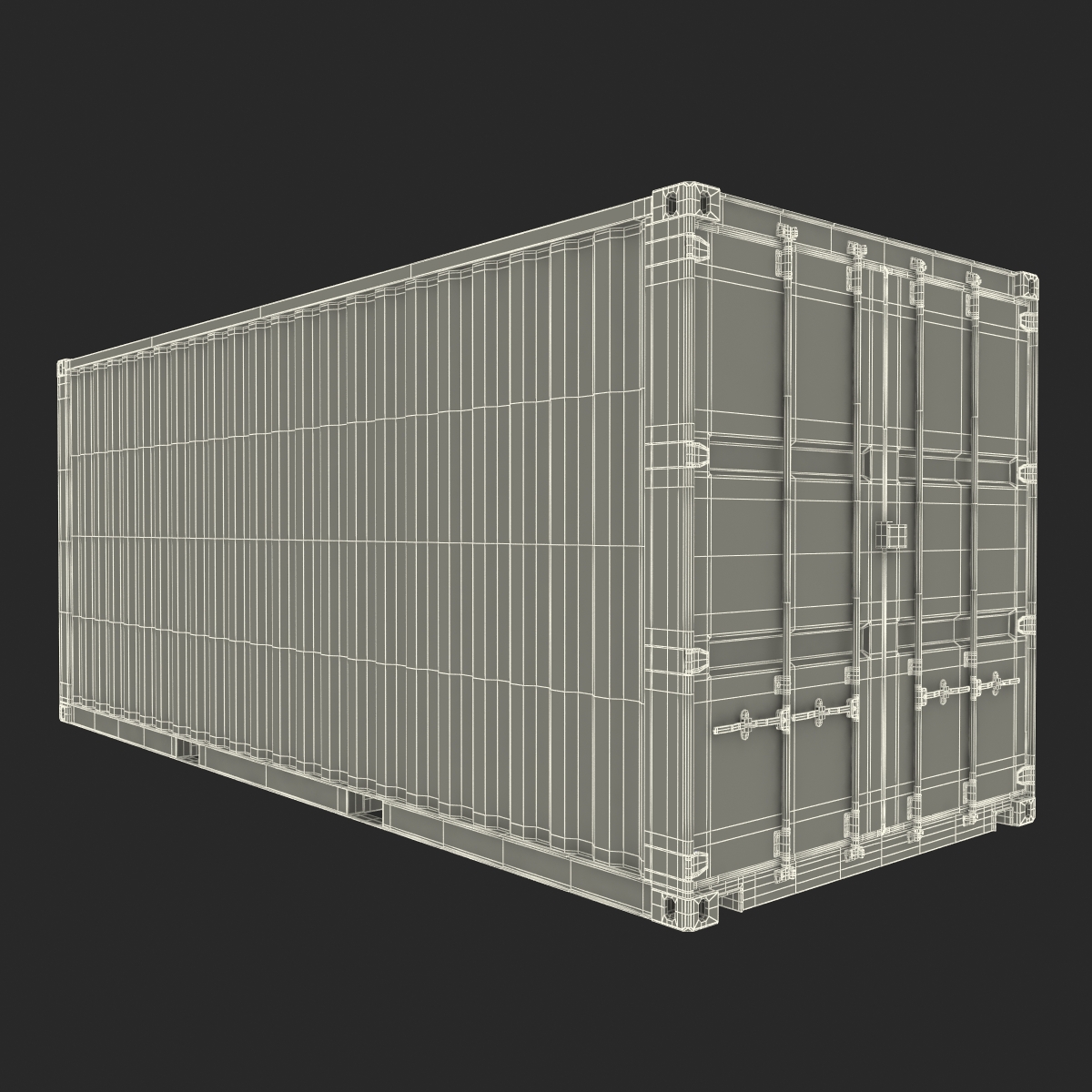 3D model 20 ft ISO Container White