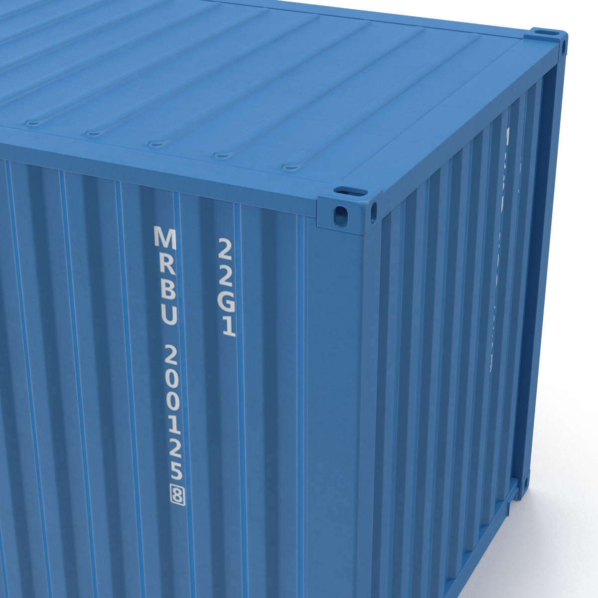 20 ft ISO Container Blue 3D model