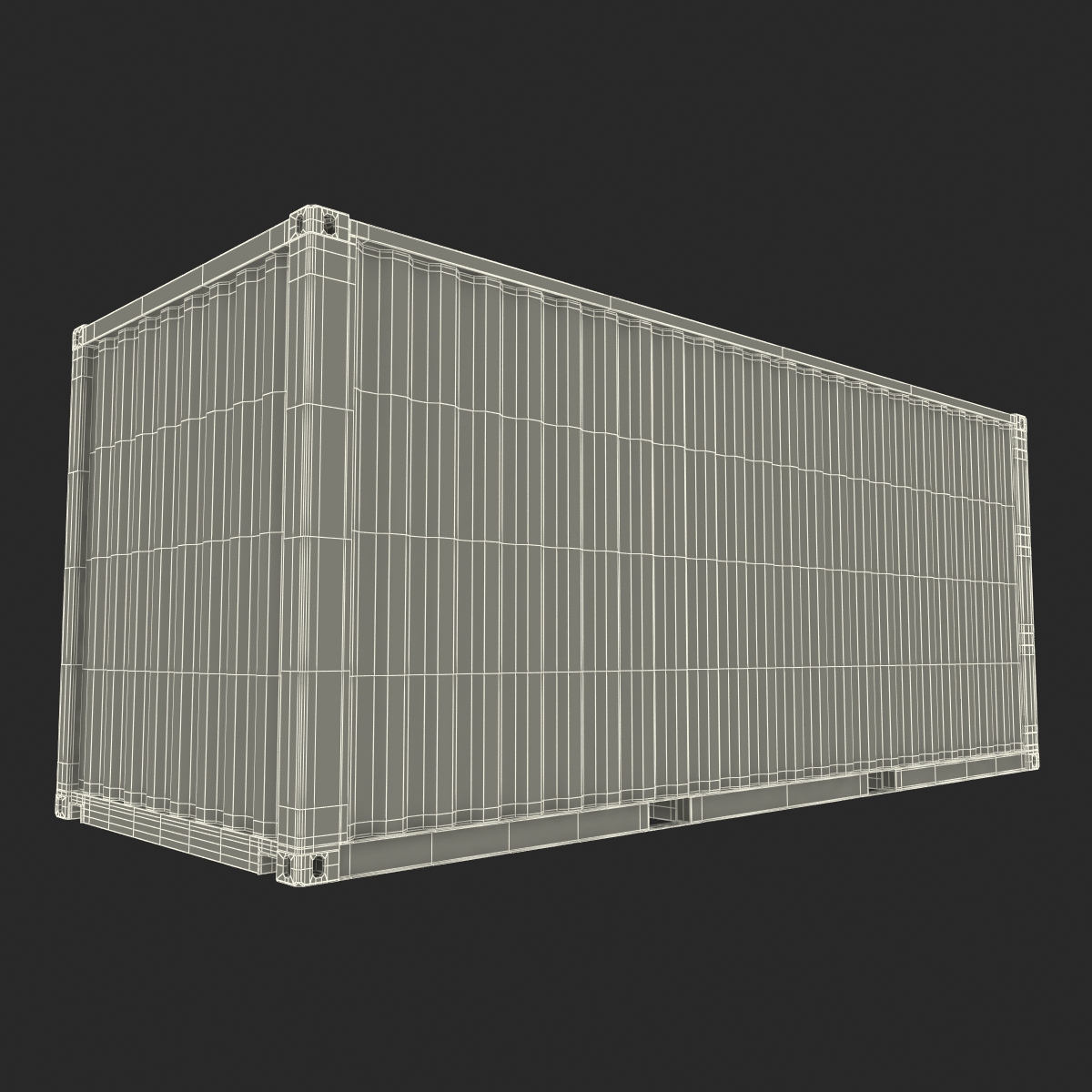 3D model 20 ft ISO Container White