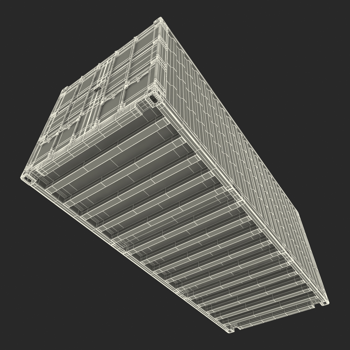 3D model 20 ft ISO Container White