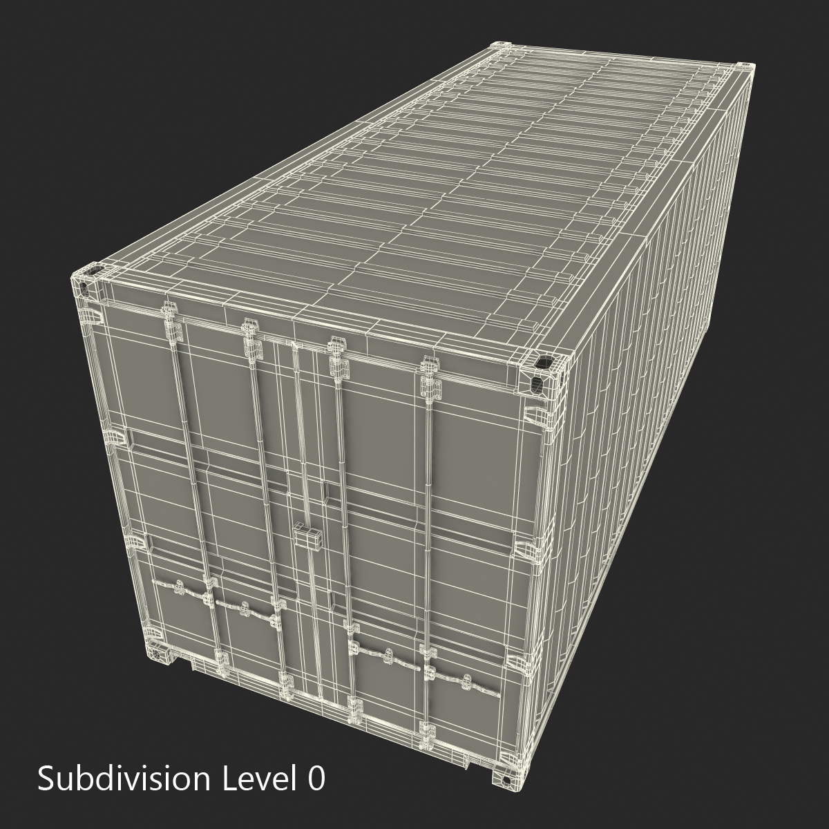 20 ft ISO Container Blue 3D model