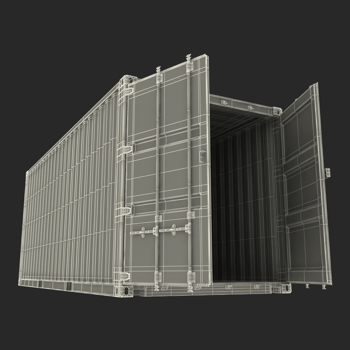 3D model 20 ft ISO Container White