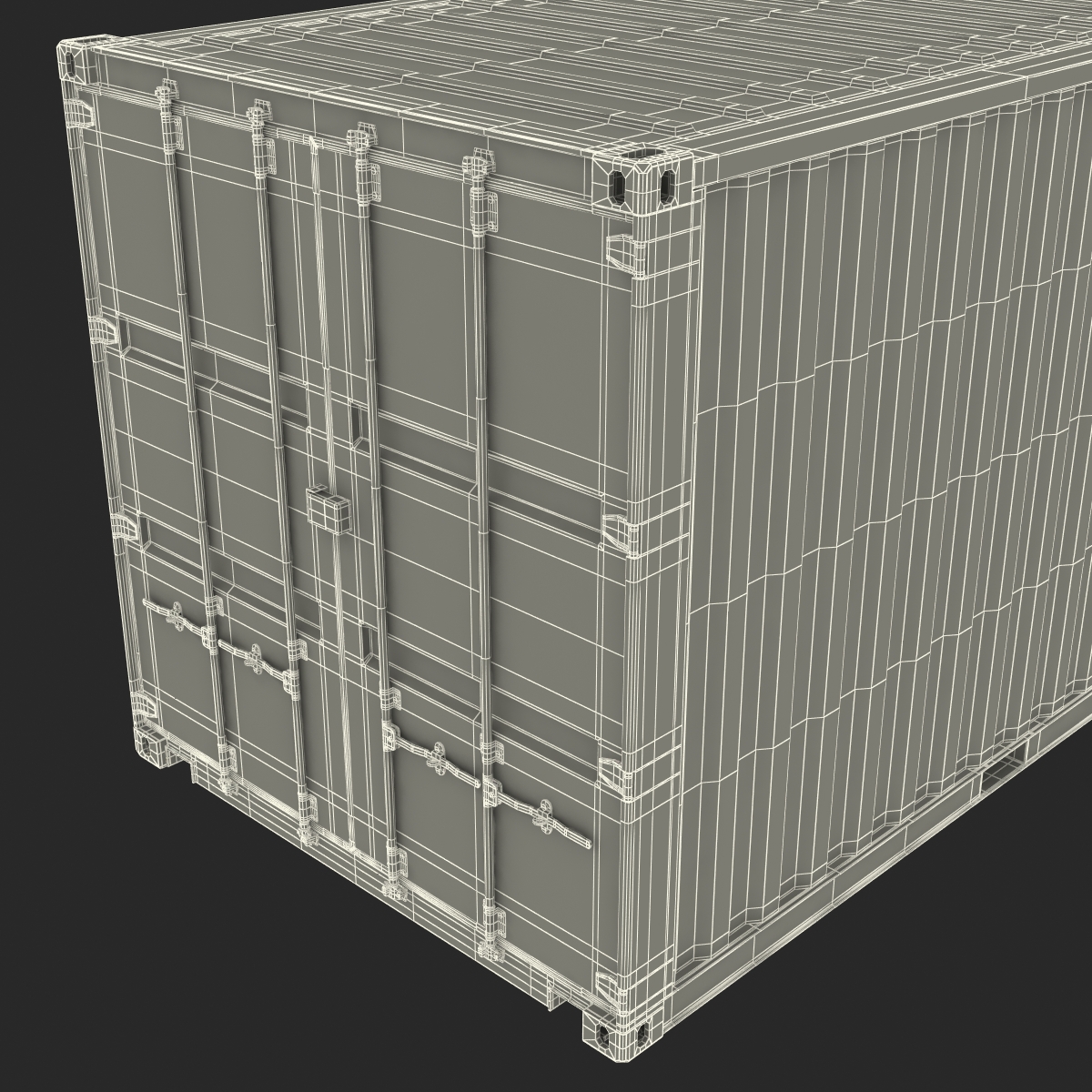 3D model 20 ft ISO Container White