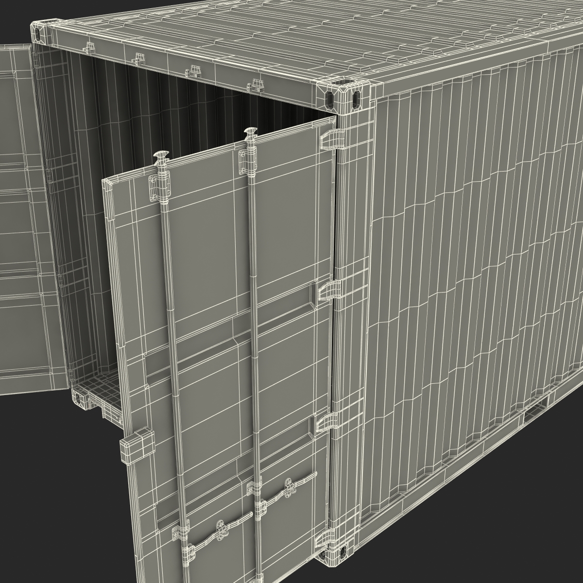 3D model 20 ft ISO Container White