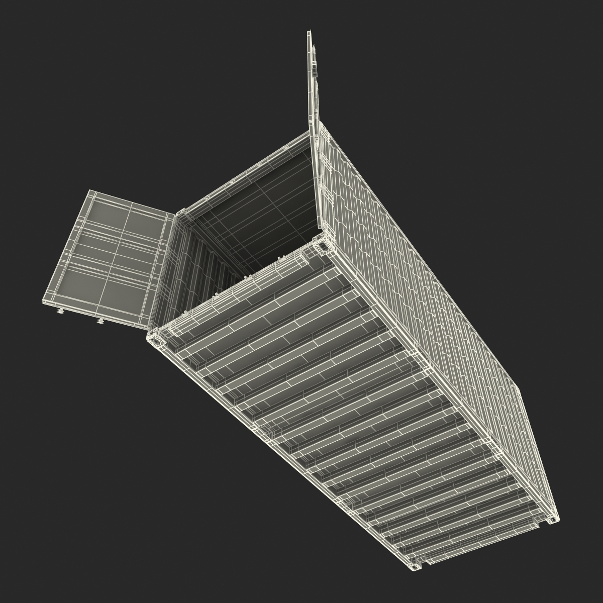 20 ft ISO Container Blue 3D model