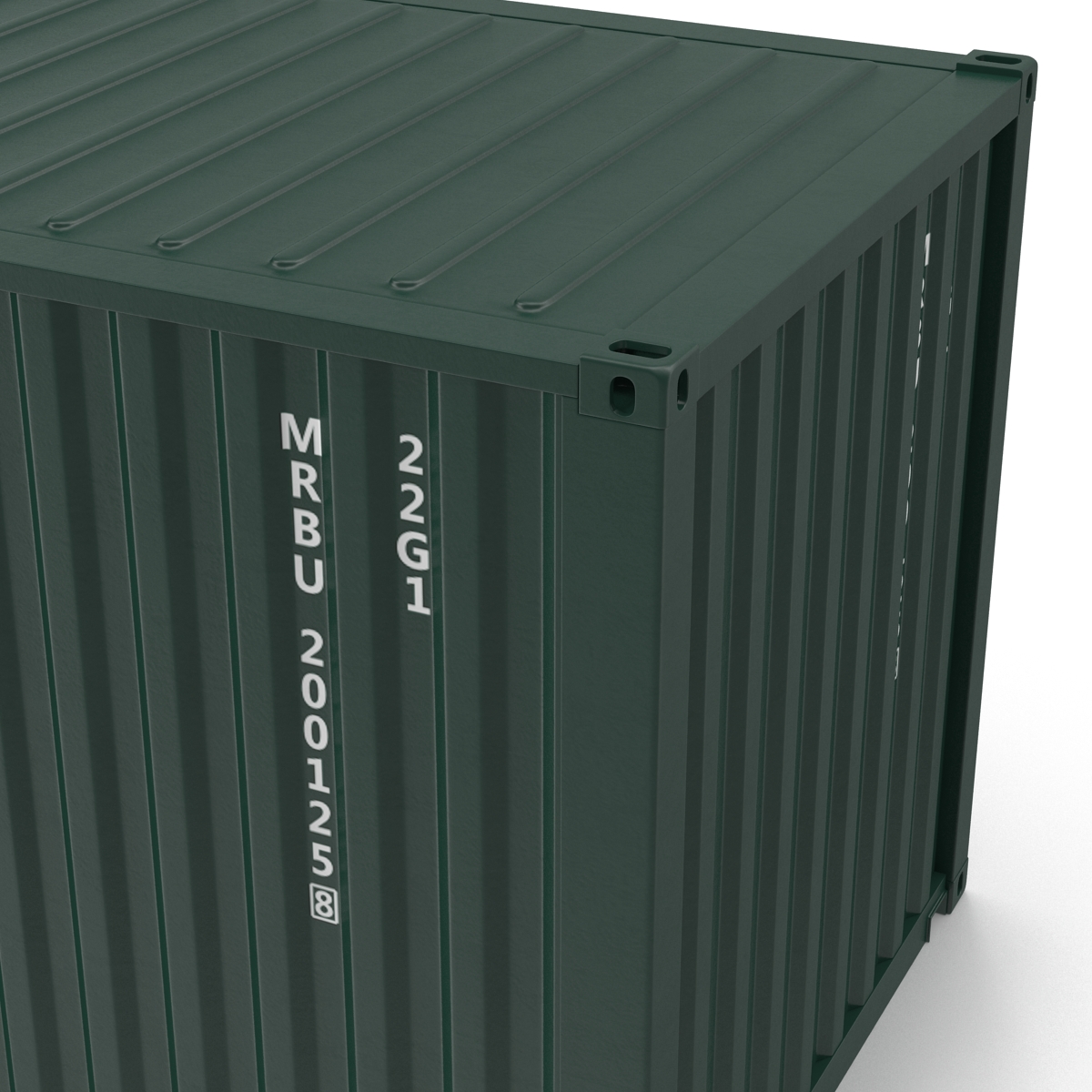 3D model 20 ft ISO Container Green