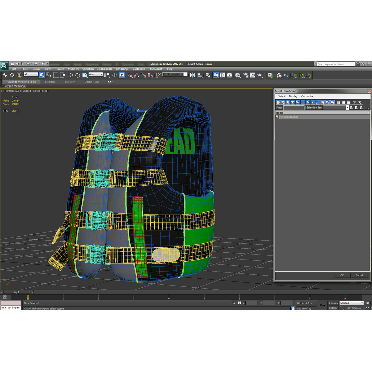 3D model Life Vest Green