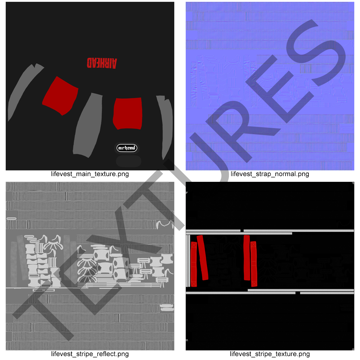 3D Life Vest Red model