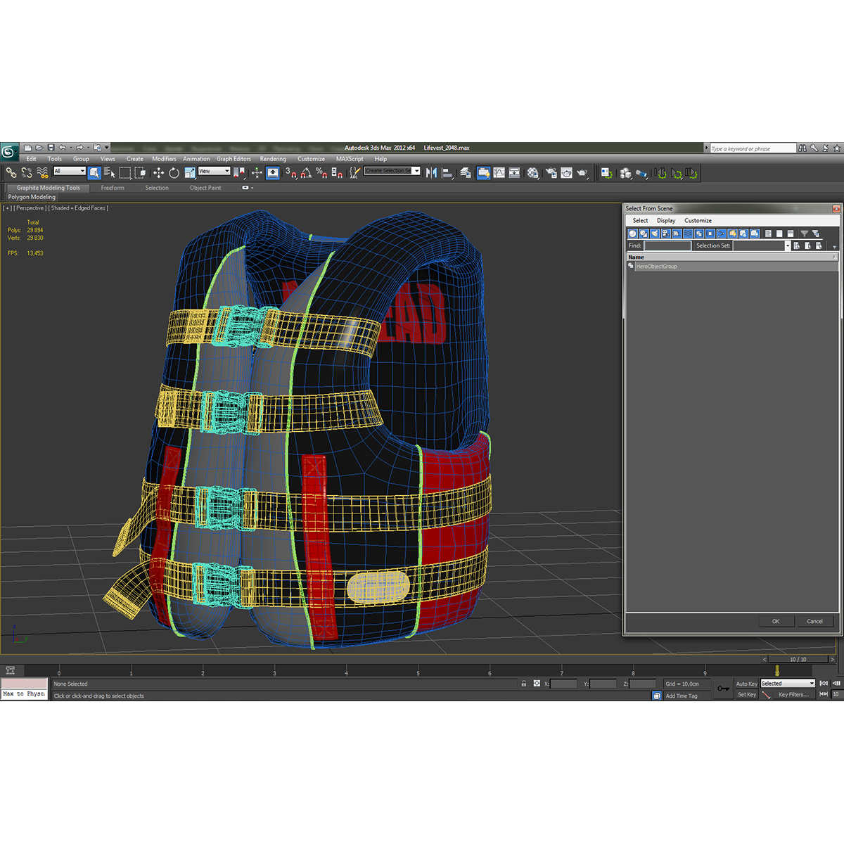 3D Life Vest Red model