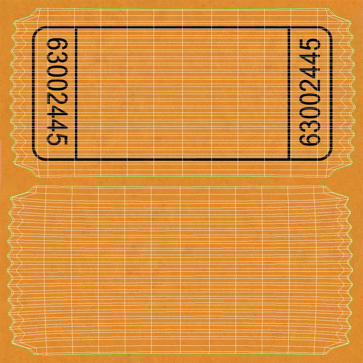 3D Blank Movie Ticket model