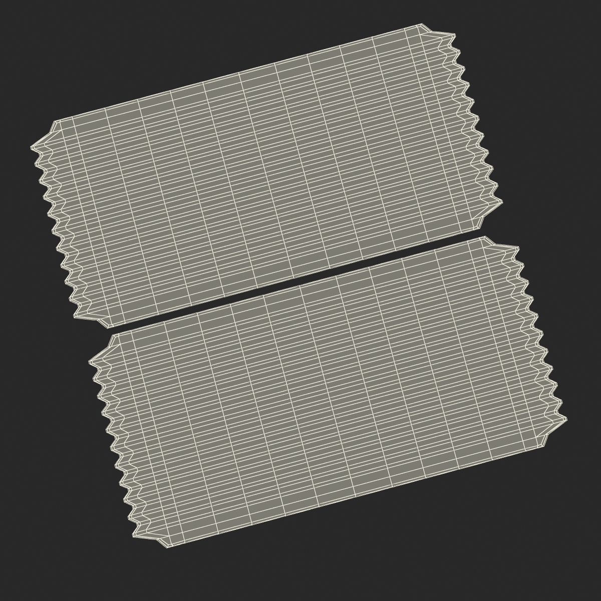 3D Blank Movie Ticket model