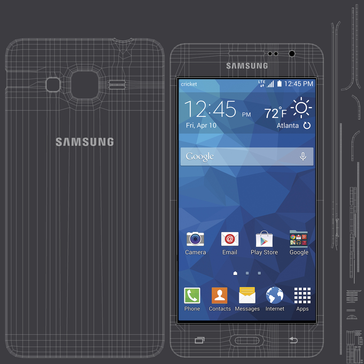 3D Samsung Galaxy Grand Prime Dark Grey